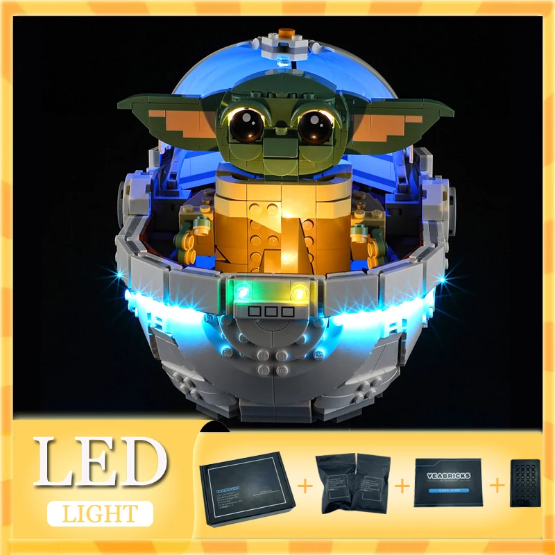 Комплект светодиодных фонарей сделай сам для LEGO Gro gu с коляской Hover 75403 подарок из