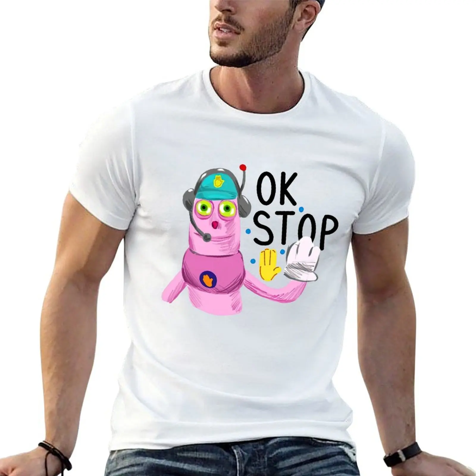 Фото Футболка DHMIS ok stop, несминаемая, больших размеров №1