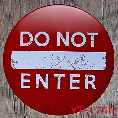 

Не входит в круг, круглая Оловянная вывеска, подвесная доска диаметром 12 дюймов, украшение для стен