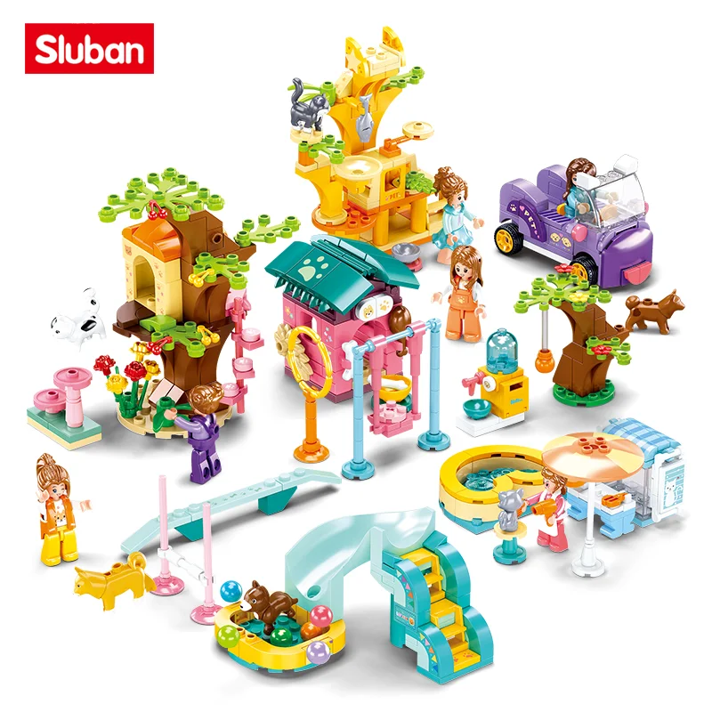 Sluban Building Block Toys Girls Dream B0970 Pet Paradise 79-92PCS Mini Handmade Bricks Compatbile With Leading Brands