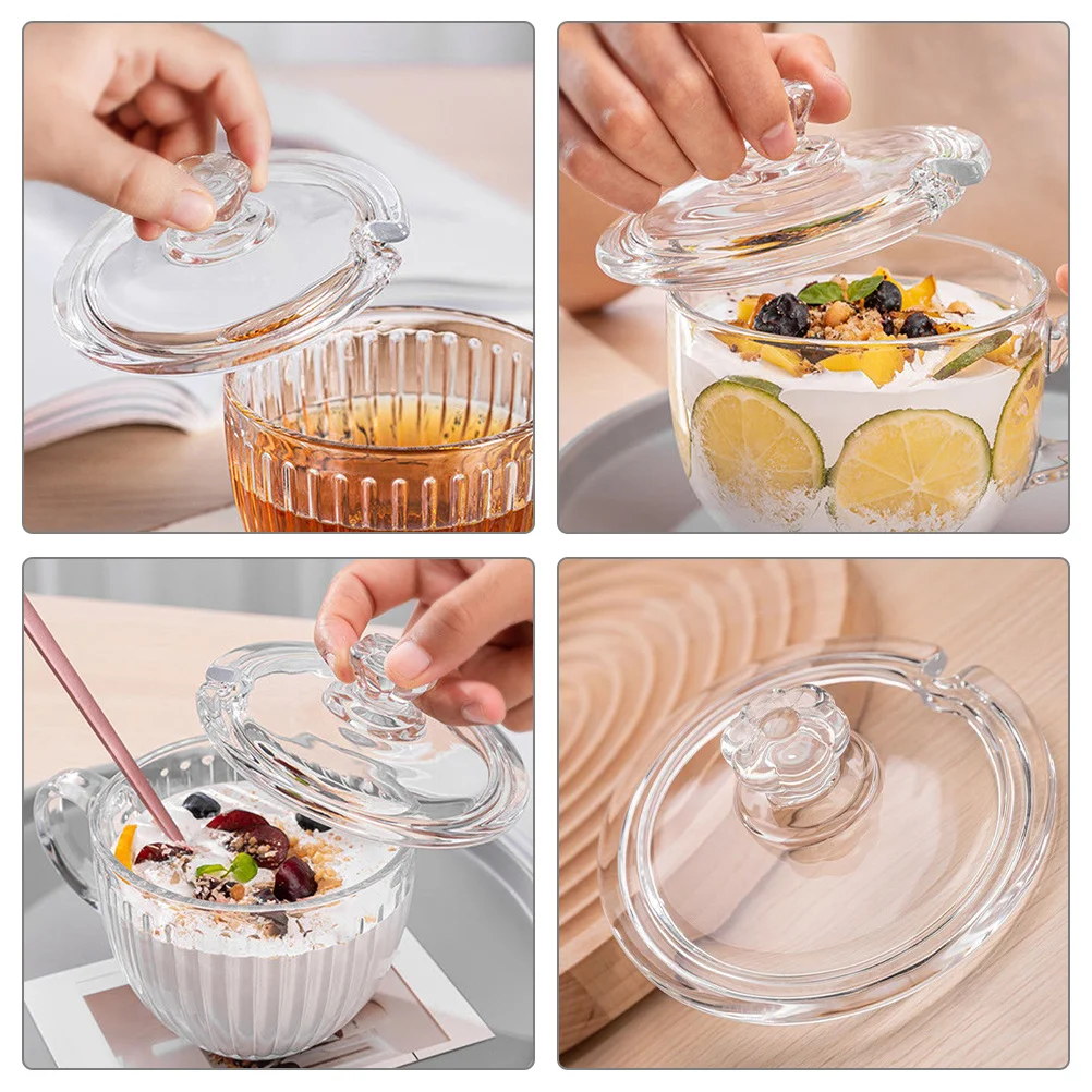 Крышка стеклянной чашки, круглая сменная крышка для стеклянной керамической кружки, гладкий край, креативный дизайн, уплотнительная крышка для чашки молока для домашнего завтрака