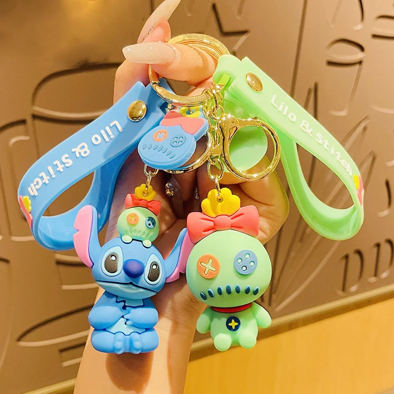 

Disney Stitch Keychain Cartoon Anime Lilo & Stitch Cute Doll Keyring Fashion Couple Bag Ornament Key Chain Car Pendant Gift