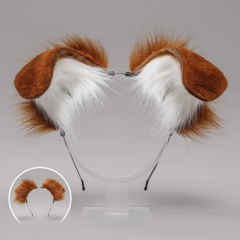 

Handmade Cosplay Hair Hoop Furry Spot Dog Ears Headband Easter Party Headwear