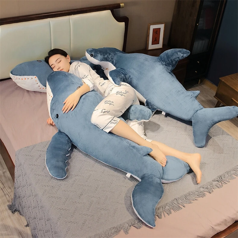 

Giant New Whale Plush Toys Big Soft Stuffed Sleeping Pillow Cute Sea Animal Fish Blue Shark Doll Kids Baby Birthday Gift