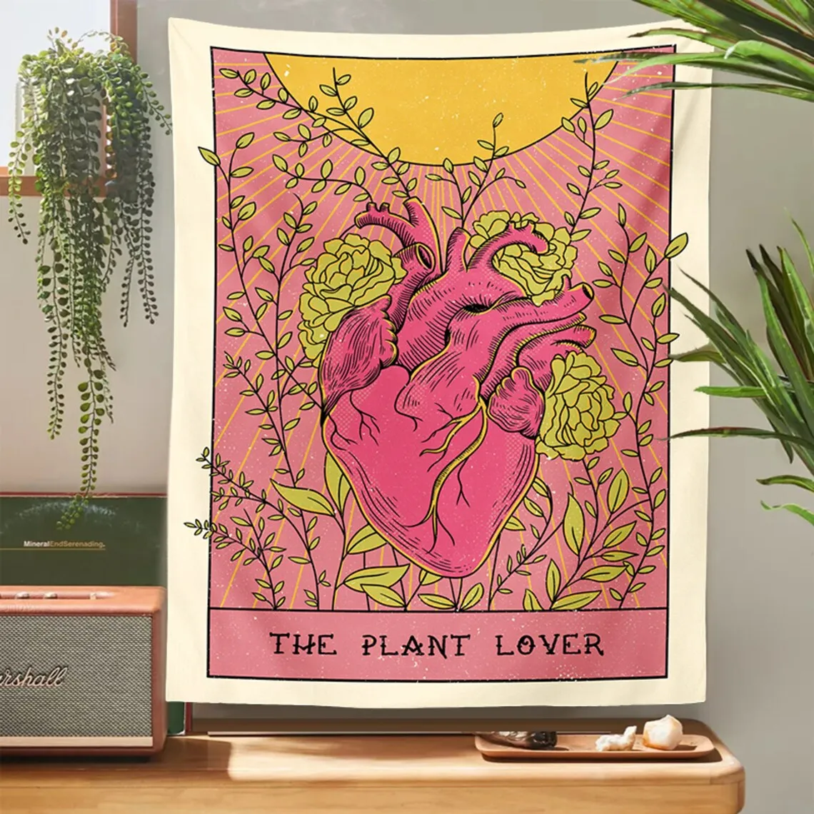 

Tarot Card Plant Lover Tapestry Cute Heart Room Decor Aesthetic Witchcraft Bohemian Style Gothic Home Decoration Kawaii Blanket