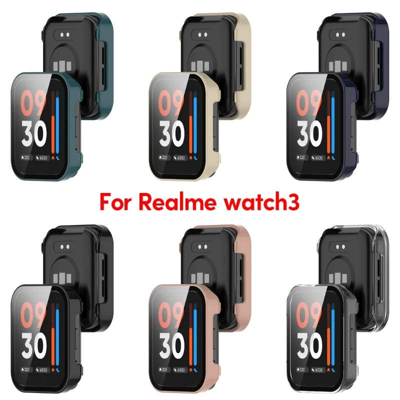 

M2EC Tempered-Glass Film+Case Screen Protector Full Coverage Cover Hard PC Anti-scratch Frame Watch Housing For Watch 3
