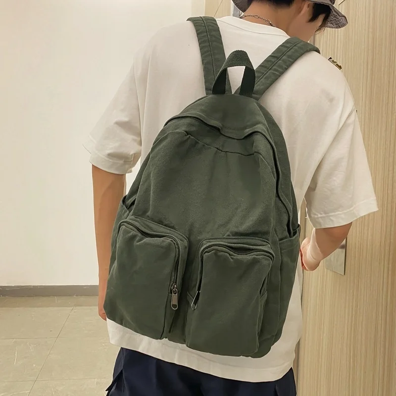 

Моющийся холщовый рюкзак большой вместимости в стиле Genjuku, школьный студенческий рюкзак для мужчин и женщин, для путешествий на открытом воздухе
