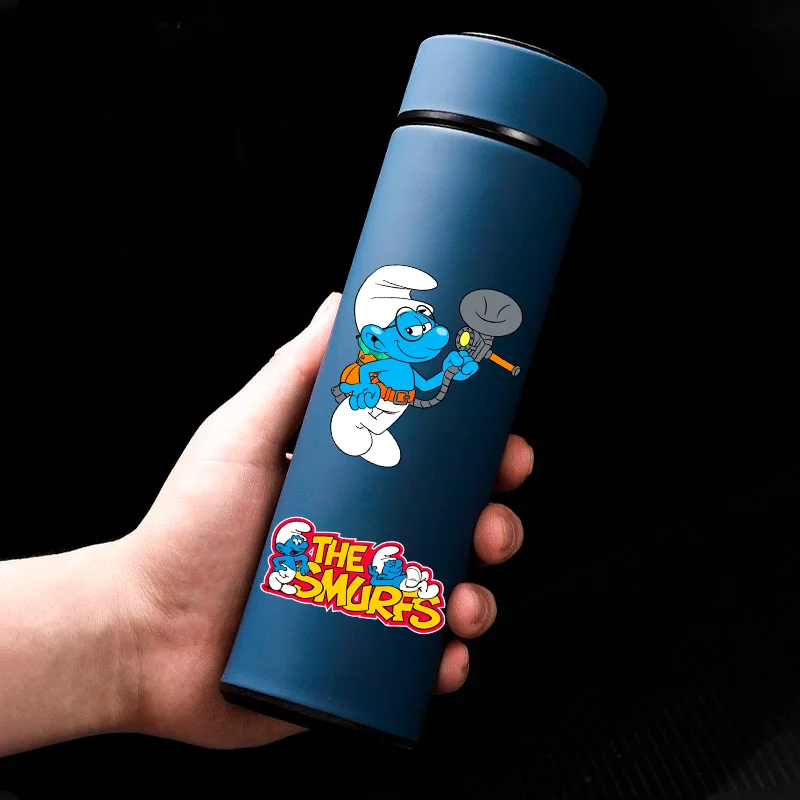 500ML Smurfs Season Cartoon Insulated Bottle Portable Outdoor Drinking Cup Children's Sports Camping Leak Proof Water