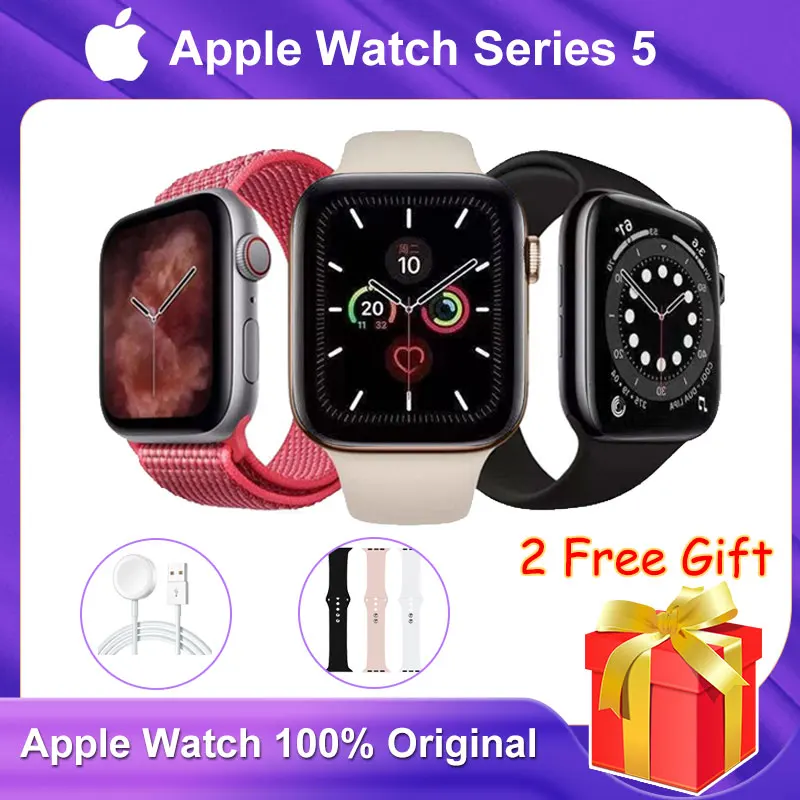 

Apple Watch Series 5 Fashion Sports Fitness Watches Women Smart Watch for Man Used 100% Original GPS Cellular 40MM/44M