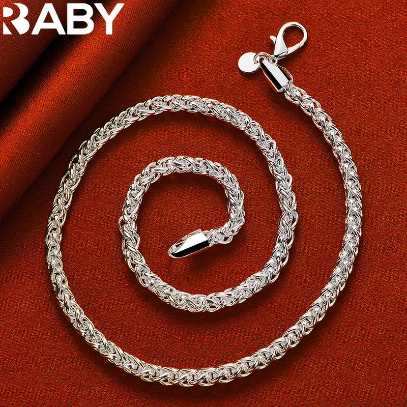 

Popular Brands 925 Sterling Silver Necklace 18 Inch 8mm Geometry Chain For Man Woman Wedding Jewelry Fashion Accessories Gift