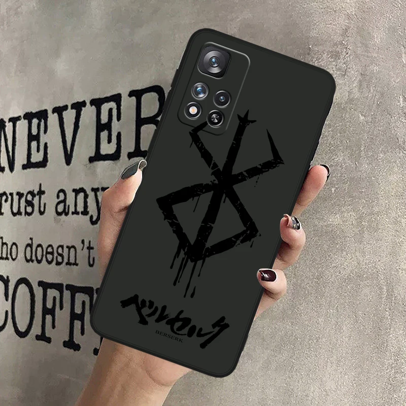 Berserk комиксы крутой для Redmi Note 13 12 Turbo 11T 11P 11E 11S 10T 10S 10 9 Pro Plus Max силиконовый черный