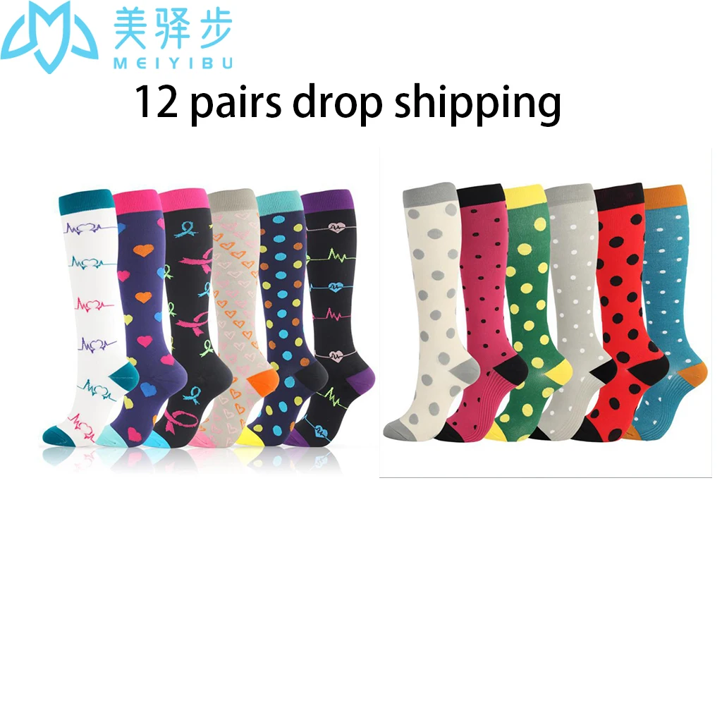 Compression Socks for Women Female Nurse Cycling Sports Socks 12 PAIRS Nurse Sport Socks Cycling Running Sock Compression Sport