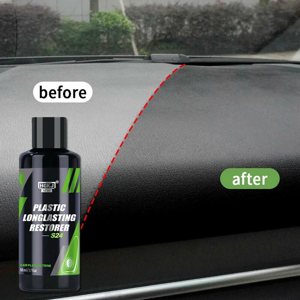 

50ml Car Plastic Renovator Trim Hydrophobic Liquid Plastic Restorer Polish Long-Lasting Protects Exterior Wax For Auto HGKJ 24