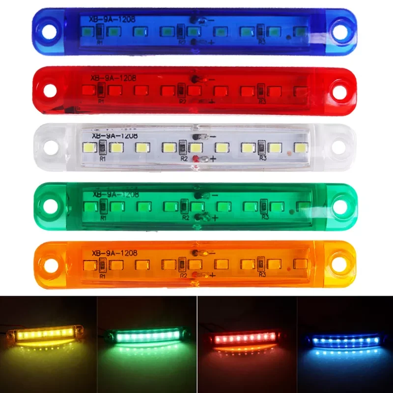 

Truck Side Warning Light 9 LED Muticolor Waterproof Car Width Lamp Trailer Bus Van Signal Marker Bulb