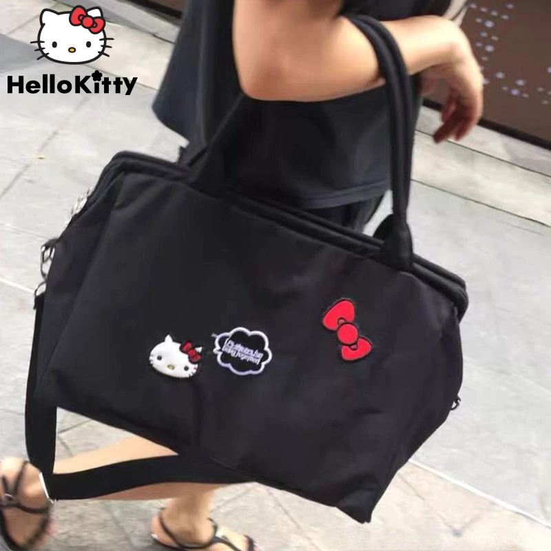 

Sanrio Hello Kitty Cartoon Embroidery Tote Bags For Women Waterproof Nylon Single Shoulder Y2k Messenger Bag Mochilas Handbag