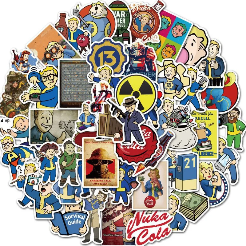 50 шт. наклейка с рисунком Fallout для ролевых игр граффити сделай сам эстетический