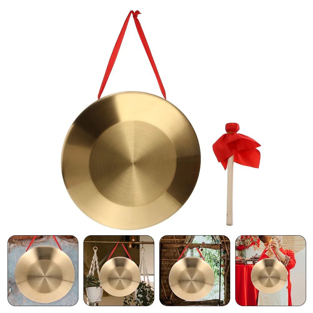 

Gong Music Instrument Hand Hammer Opera Gongs Outdoor Toys Portable Desk Chinese Style Small