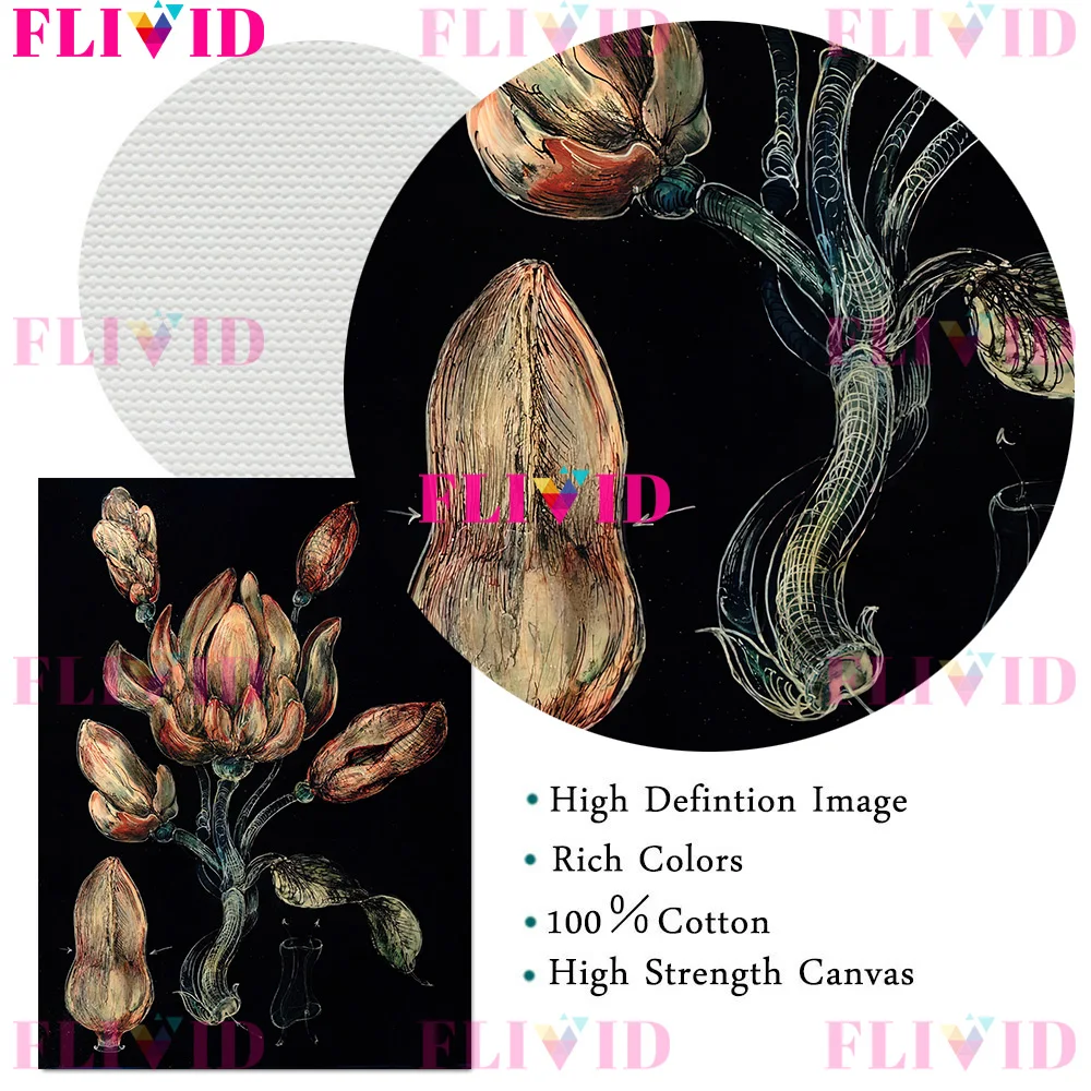 Таинственное темное цветочное растение настенная живопись на холсте пчелиный