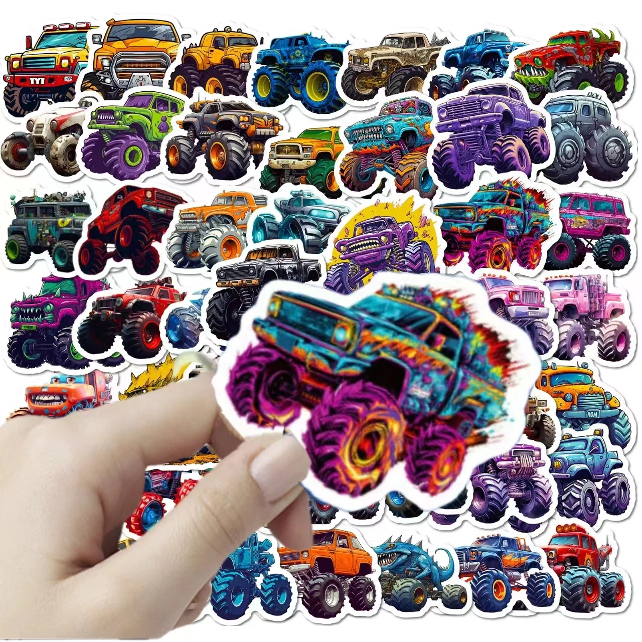 

50pcs 4 Wheel Truck Stickers, Truck Stickers for Water Bottles Laptop Hydro Flask Skateboard Car, Sticker Decals Party Favors