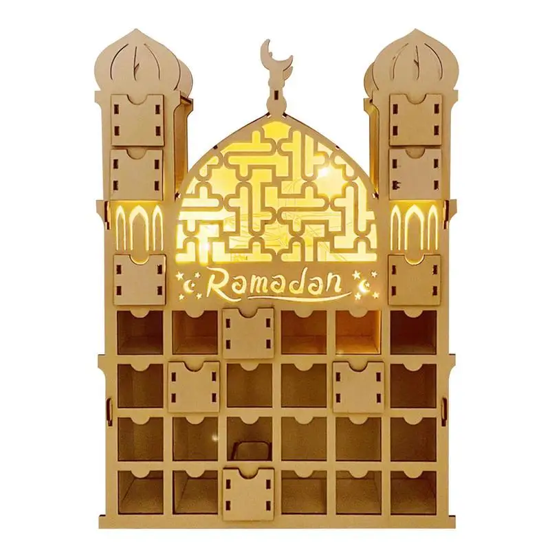 

Деревянный календарь для Рамадана, календарь для Адвента «сделай сам», ИД Мубарак, календарь с обратным отсчетом, мусульманский замок, цент...