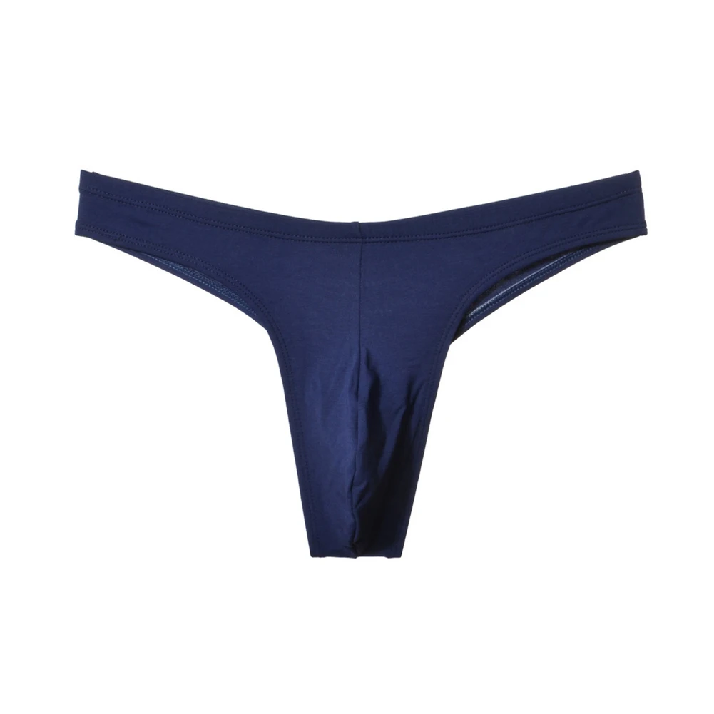 

Men Soft Solid Underwear Smooth Elasticity Thongs Pouch Low Rise G-string Briefs Bikini T-Back Breathable Cool Underpanties