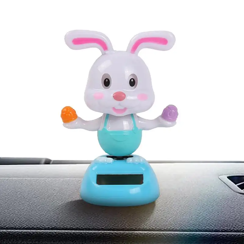 Car Solar Dancing Rabbit Solar Powered Dancing Cute Rabbit Shaking Figures Car Dashboard Accessories Girly Women Teens Car