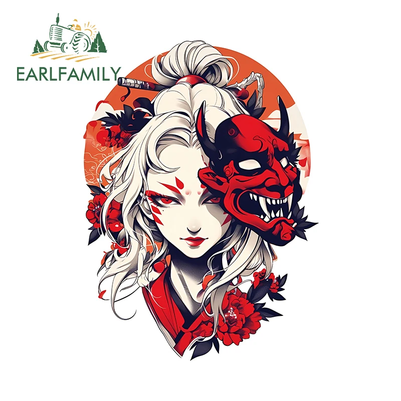 

EARLFAMILY для красивого дизайна с рисунком гейши, автомобильные наклейки, художественные индивидуальные наклейки с героями мультфильмов, отличные устойчивые к царапинам автомобильные товары