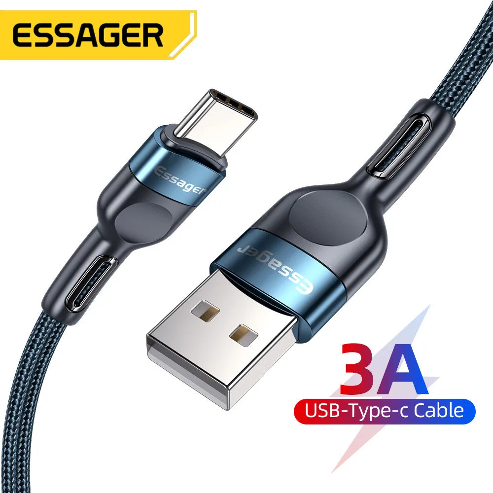 

Essager USB Type C Cable For Samsung Xiaomi mi 3A Fast Charging USB-C Cable Mobile Phone Charger USBC Type-C Data Wire Cord 3m