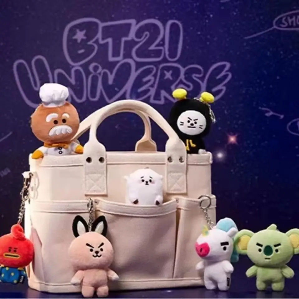 

Новинка 2022, BT21 кавайная мультяшная плюшевая кукла, подвеска в виде рюкзака, плюшевый брелок, милая плюшевая кукла, игрушка, детский подарок н...