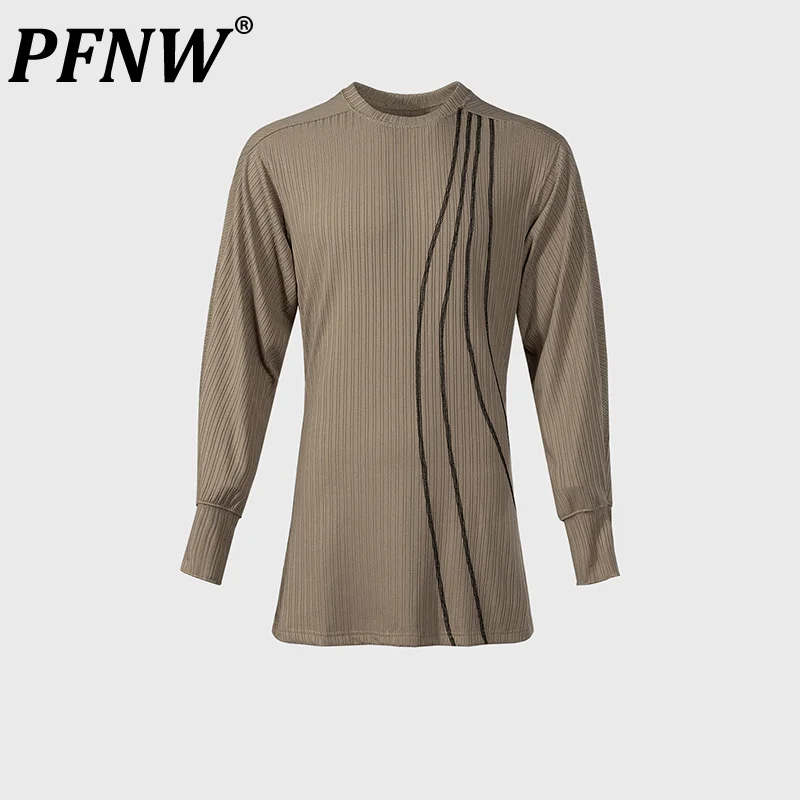 

Мужской свитер в полоску PFNW, Свободный вязаный свитер с длинным рукавом, в стиле High Street, элегантный топ, новинка осенне-зимнего сезона 12Z4161