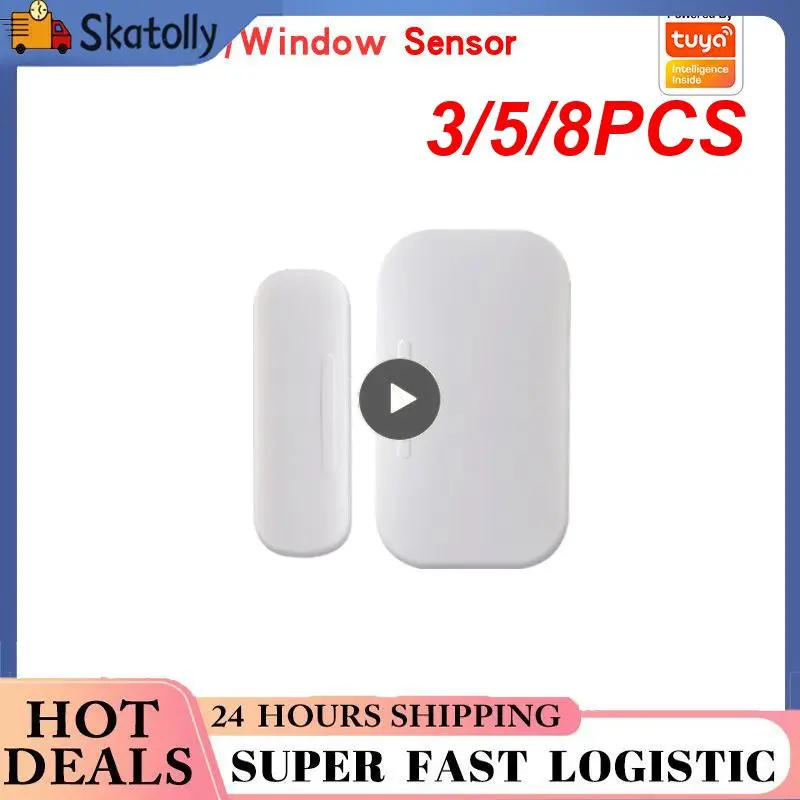 

3/5/8PCS Smart Home Door Open / Closed Detectors Low Power Zigbee Door Sensor Smart Life Small Door And Window Sensor