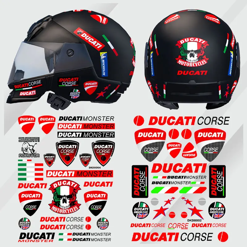 

Ducati Logo Motorcycle Decals Set Stickers Helmet sticker for Ducati Monster Multistrada Diavel Superbike SuperSport