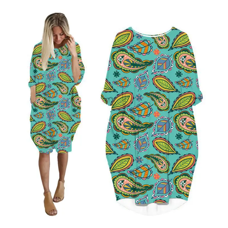 

Платье женское средней длины с длинным рукавом «летучая мышь»