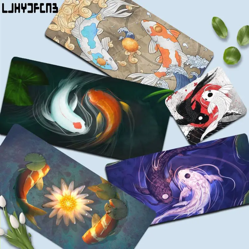 

Koi Fish Cherry Blossom Japanese Cute Gamer Speed Mice Retail Small Rubber Mousepad Size For Keyboards Mat Boyfriend Gift