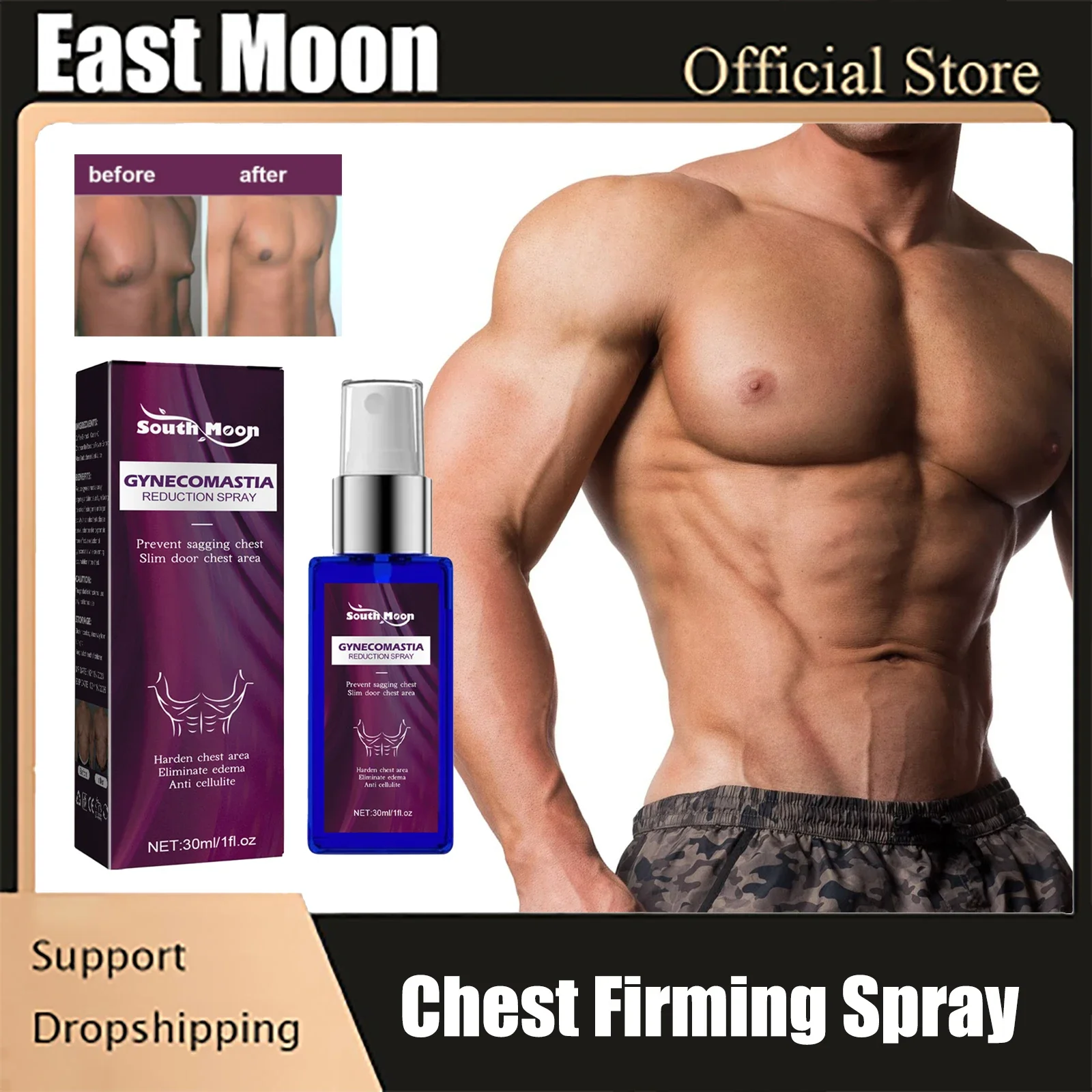 

Chest Firming Spray Gynecomastia Reduction Anti Cellulite Muscle Accelerating Hardening Weight Loss Massage Fat Burning Spray