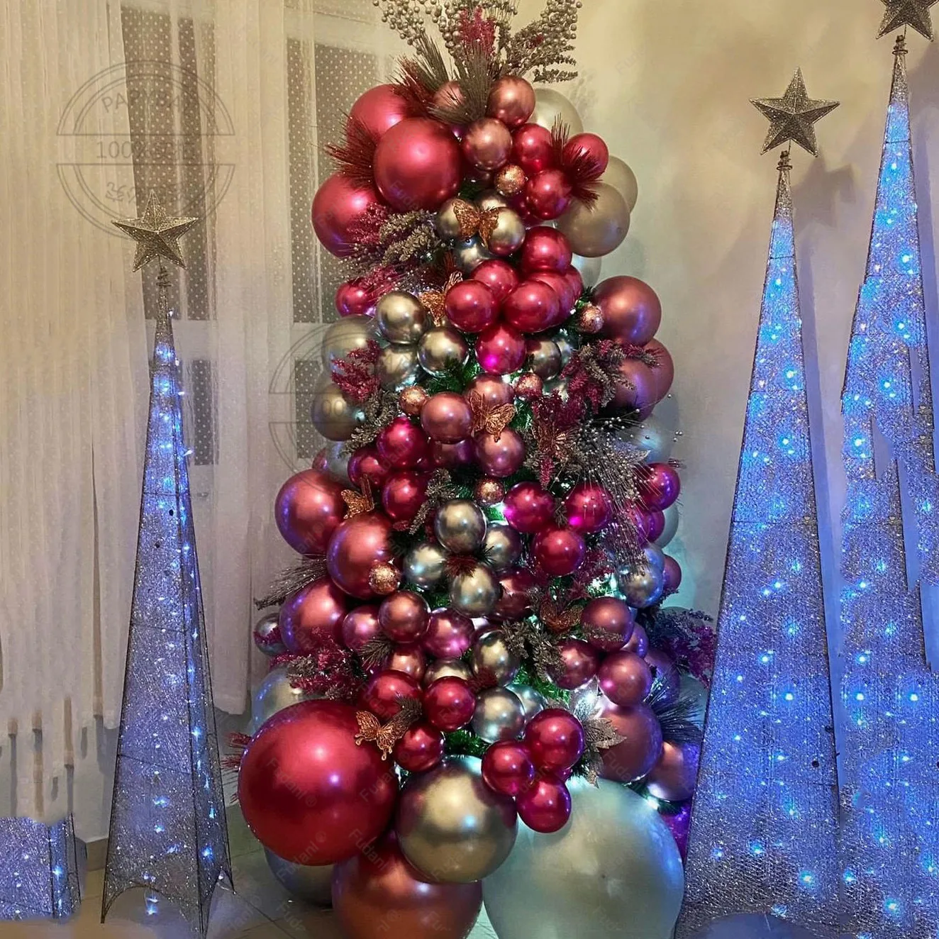 

107pcs 5/10/18inch Gold Chrome Metallic Balloons Garland Arch Kit Wine Red Latex Balls For Christmas Happy New Year Party Decors