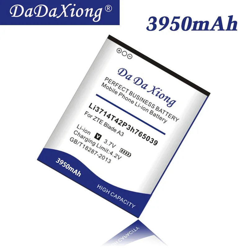 DaDaXiong 3950 мАч Li3714T42P3h 765039 Для ZTE Blade A3 T220 AF3 T221 A5 AF5 аккумулятор сотового телефона