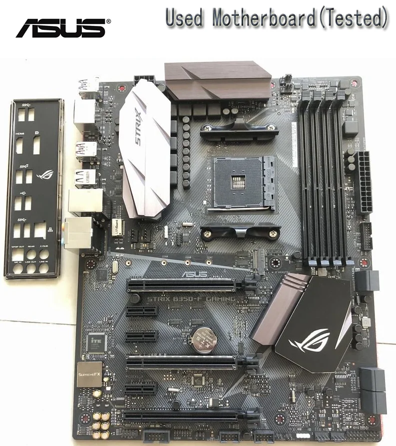 

Материнская плата Asus ROG STRIX для настольного компьютера, игровая настольная лампа рандомная версия B350 с разъемом AM4, поддержка RYZEN 3700x, б/у плата