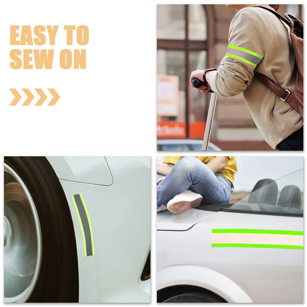 Лента для отделки светоотражающей одежды защитная ткань флуоресцентная лента