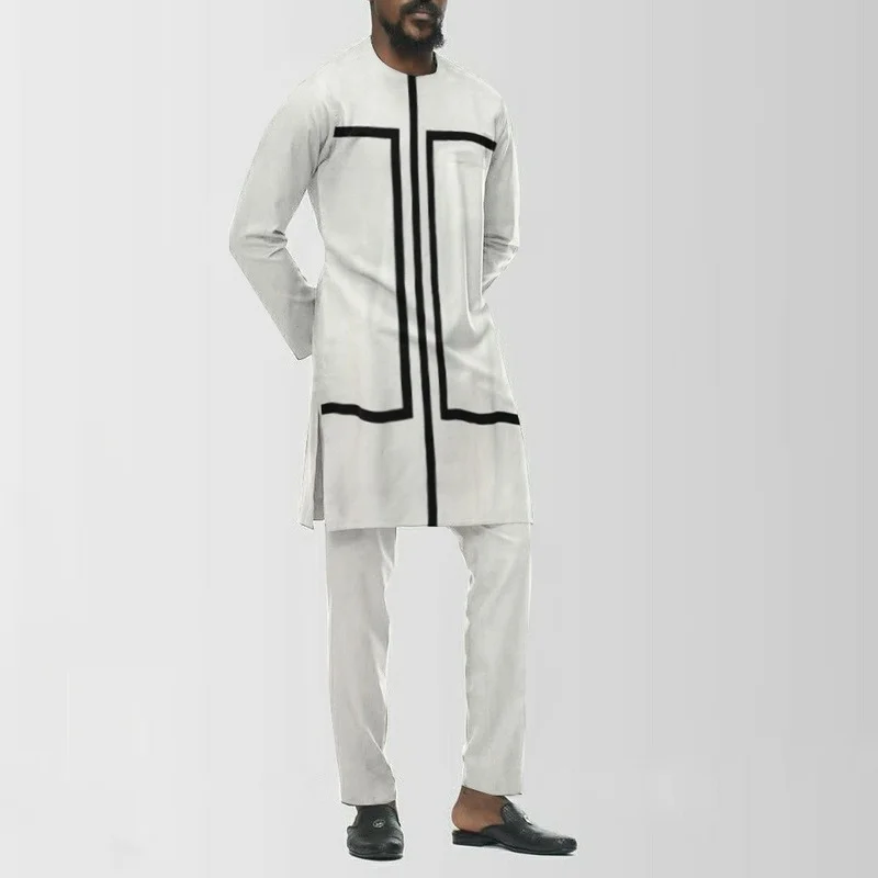 Muslim Fashion Men African Print Fashion Shirts Kurta Men Arabic Shirt Camisas Estilo Europeo Pars Hombre European Clothing 2022