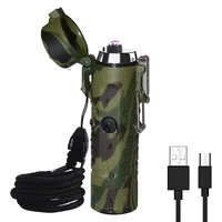 survive electric lighter flashlight waterproof arc lighter portable handheld flashlight for outdoor camping 2 in 1