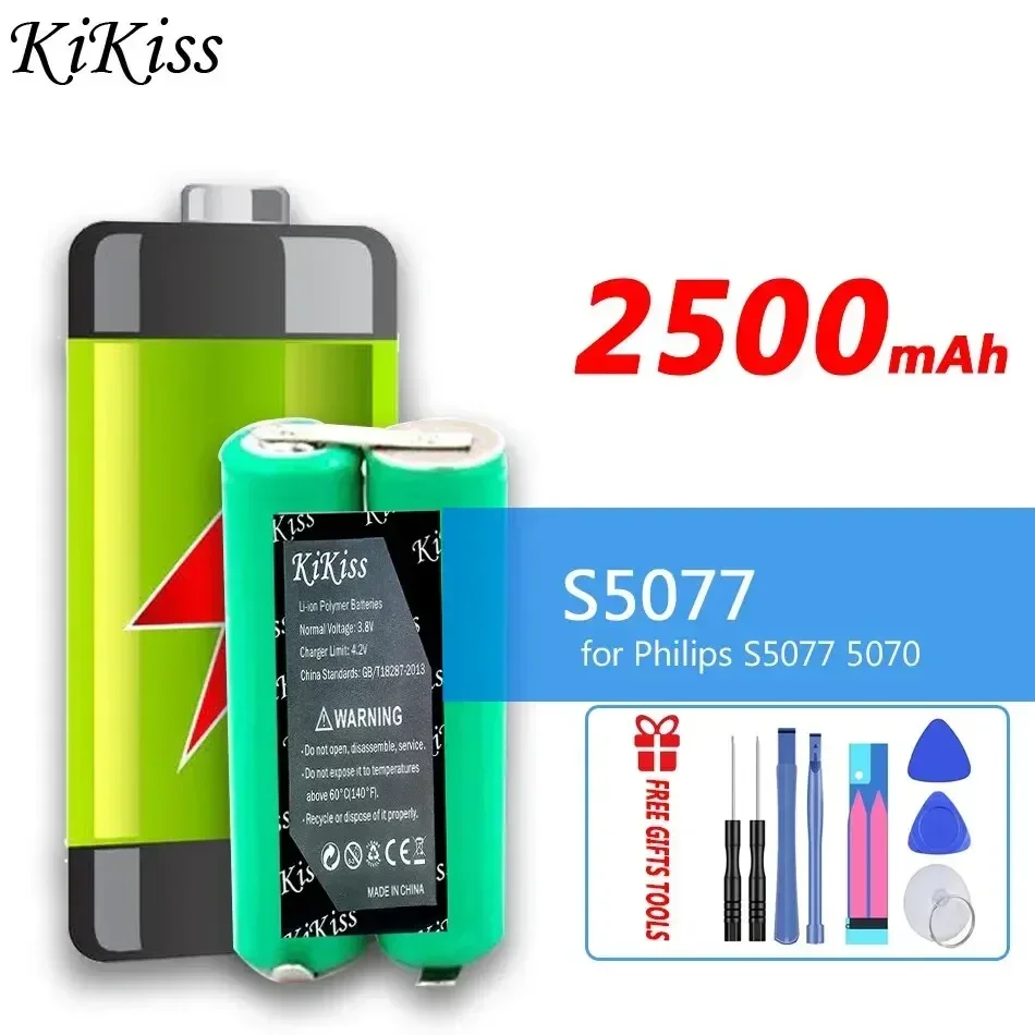 Аккумулятор KiKiss 2500 мАч для Philips S5077 5070 FT658 FT618 FT668 FT688 S5080 S5081 S5090 S5095 YS534 YS536 Bateria