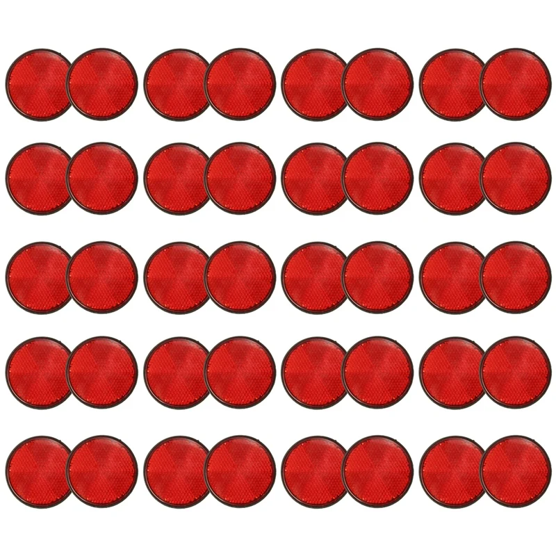 

40Pcs Round Red Reflector Universal For Motorcycle ATV 5.6 X 0.8Cm