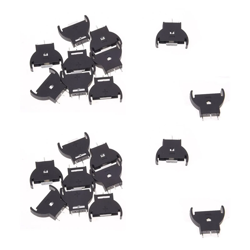 

20 Pieces Plastic Shell CR2032 Button Cell Battery Sockets Holder Case Black