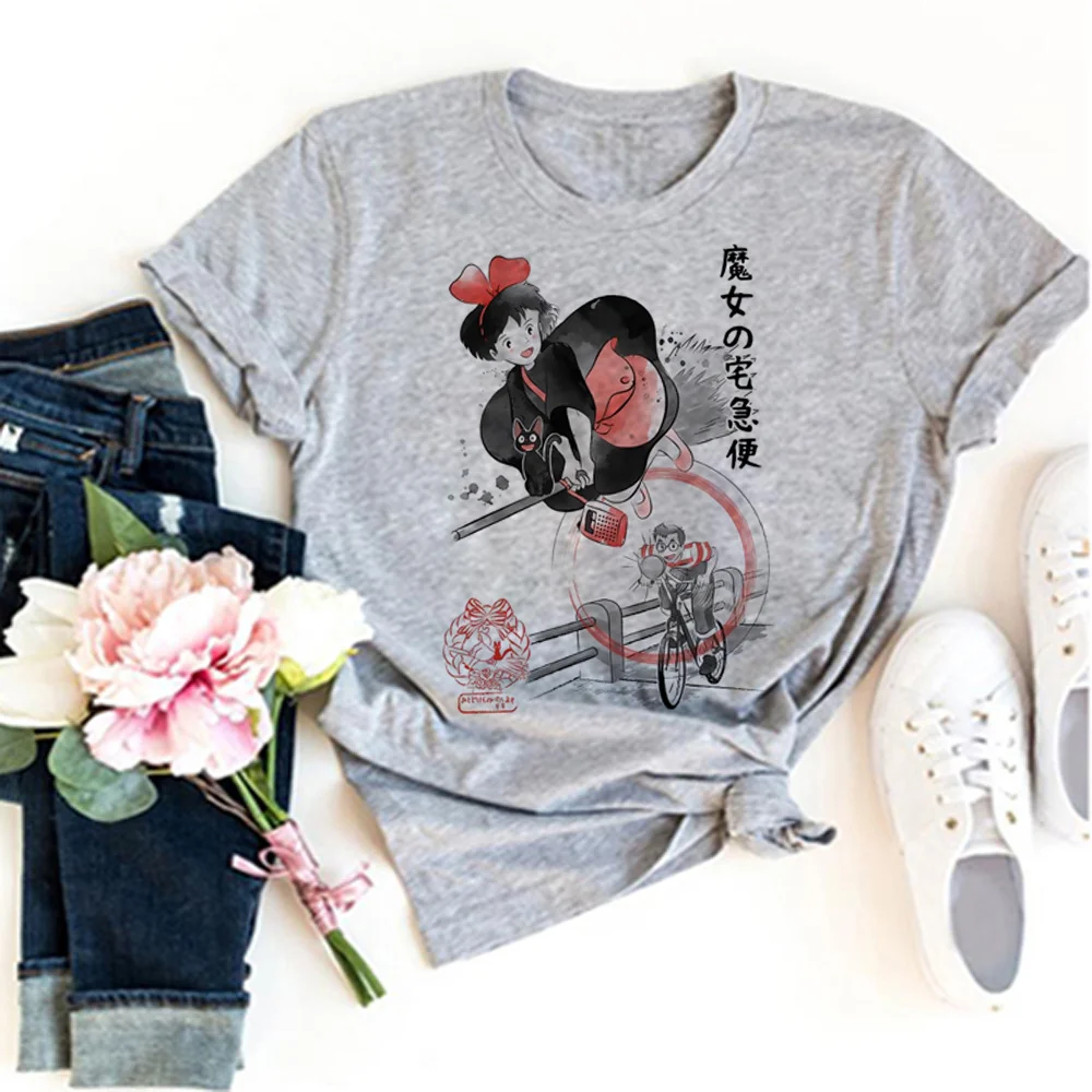 

Служба доставки Kiki, футболки, женская футболка с графическим принтом манга в стиле Харадзюку, уличная одежда для девушек