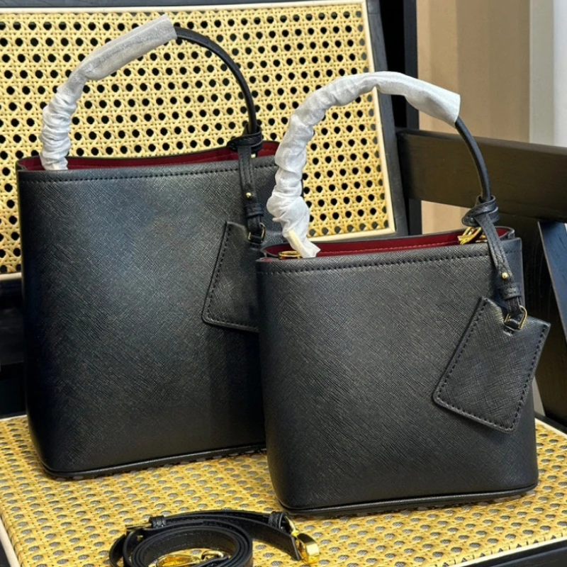 New Leather Luxury Designer Fashion Ladies Bag Pattern Leather Basket Shoulder Bucket Ladies Bag Large Capacity Bag For Woman