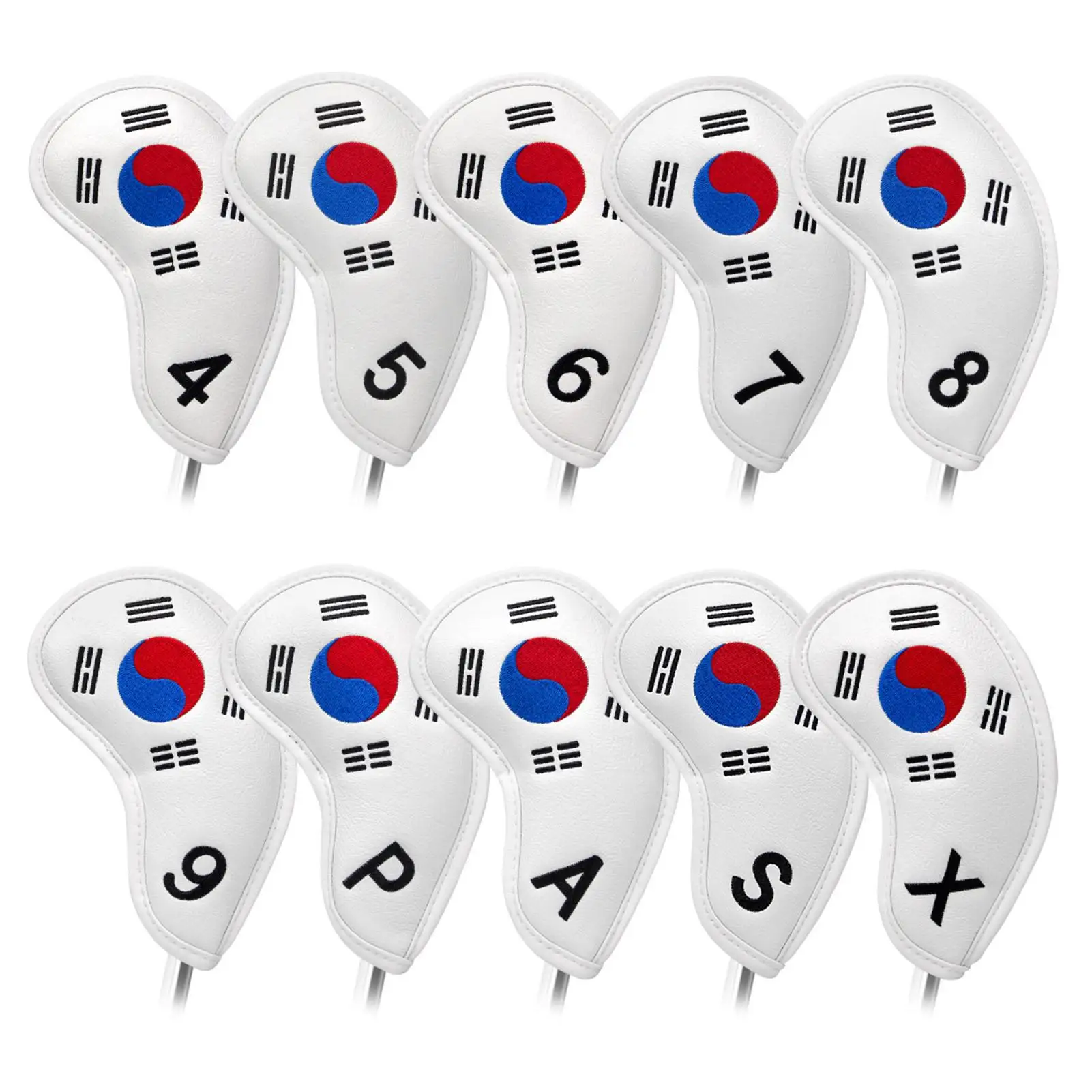 

Golf Iron Covers Set 10pcs PU Leather Head Covers Set Waterproof Golf Iron Headcovers Universal For Most Brands Of Golf Clubs