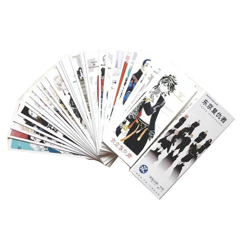 36 Pcs/Set Tokyo Revengers Anime Paper Bookmark Stationery Bookmarks Book Holder Message Card Gift Stationery
