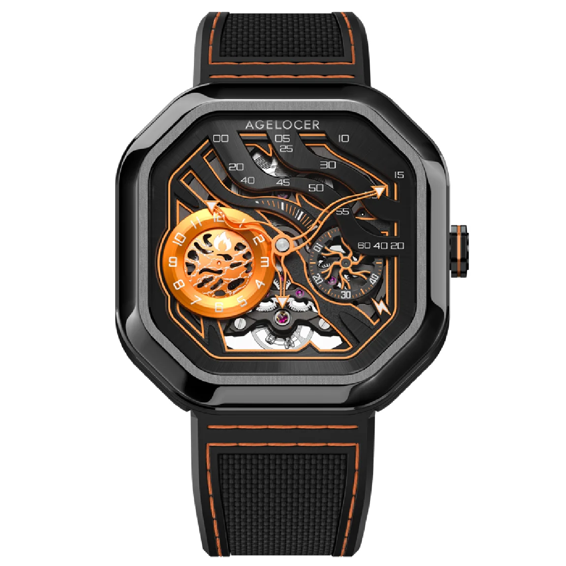 

AGELOCER 50m Waterproof Automatic Mechanical Watches Men's Sapphire 44.5MM Luxury Sport Men's Watch Stainless Steel Reloj Hombre