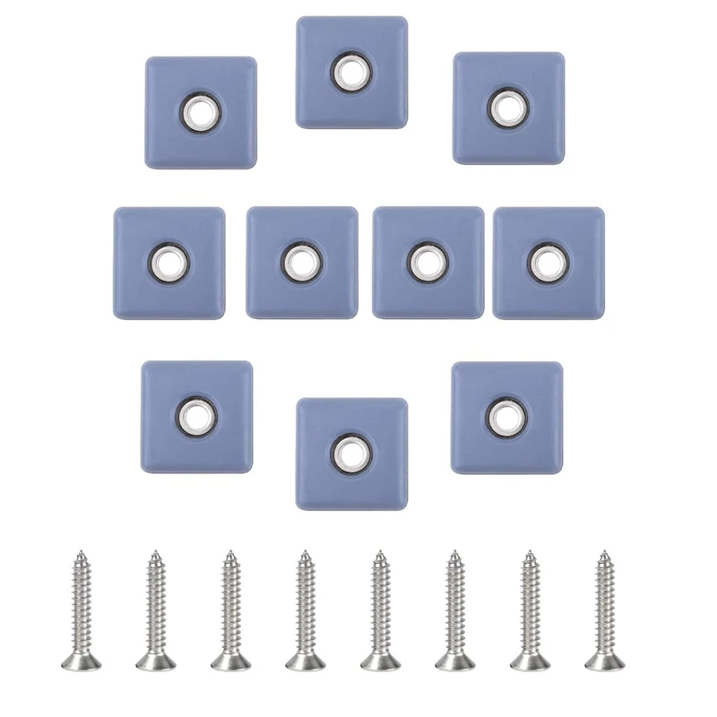 

16Pcs Furniture Sliders 40Mm Furniture Leg Protectors With Screws Square Chair Leg Protectors Furniture Glide Pads